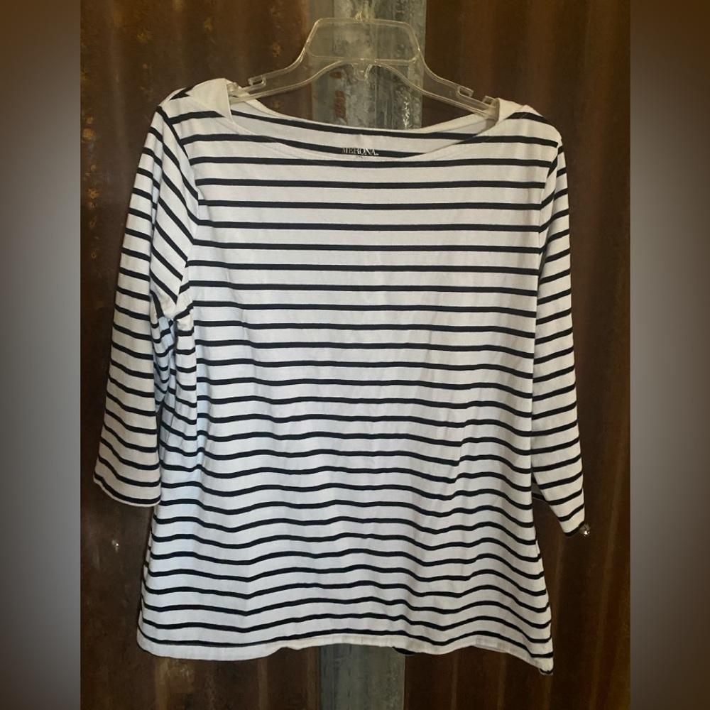 Merona Black and White Striped Shirt